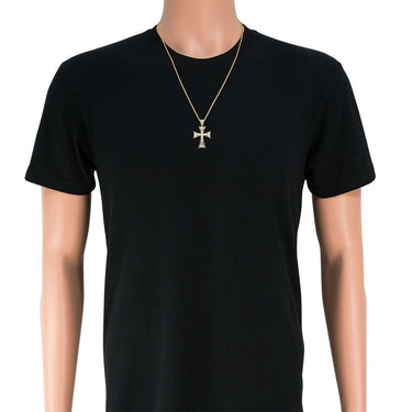10K Yellow Gold Diamond Cross Pendant 0.59 Ctw